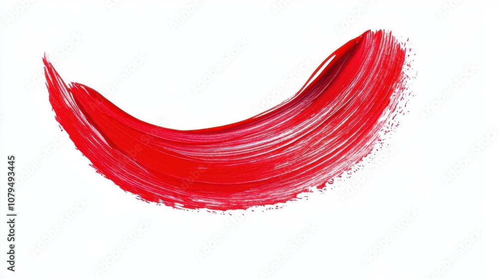 Red paint stroke on a white isolate background. Red paint stroke on a white isolate background.