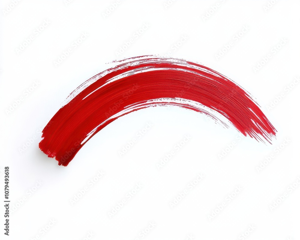 Red paint stroke on white isolated background. Red paint stroke on white isolated background.