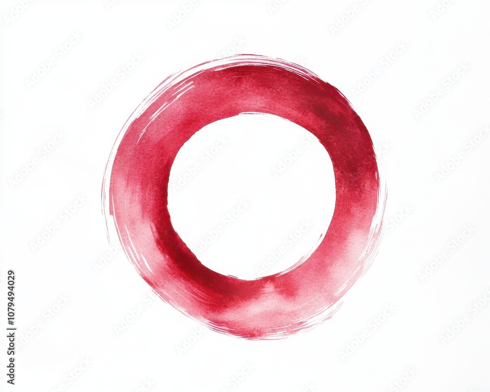 Red watercolor circle on a white isolated background. Red watercolor circle on a white isolated background.