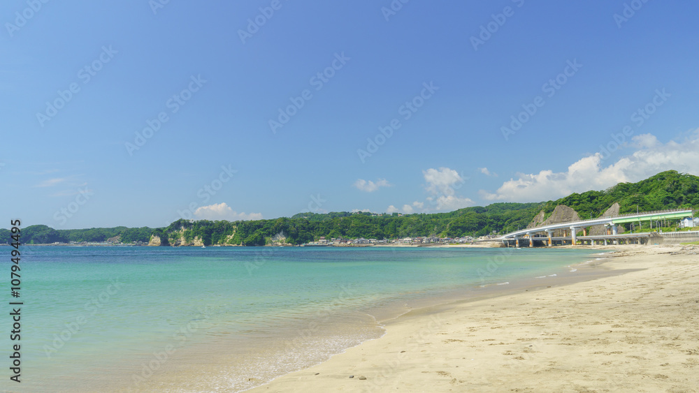 日本の海の風景【千葉県勝浦市】勝浦中央海水浴場 日本の海の風景【千葉県勝浦市】勝浦中央海水浴場