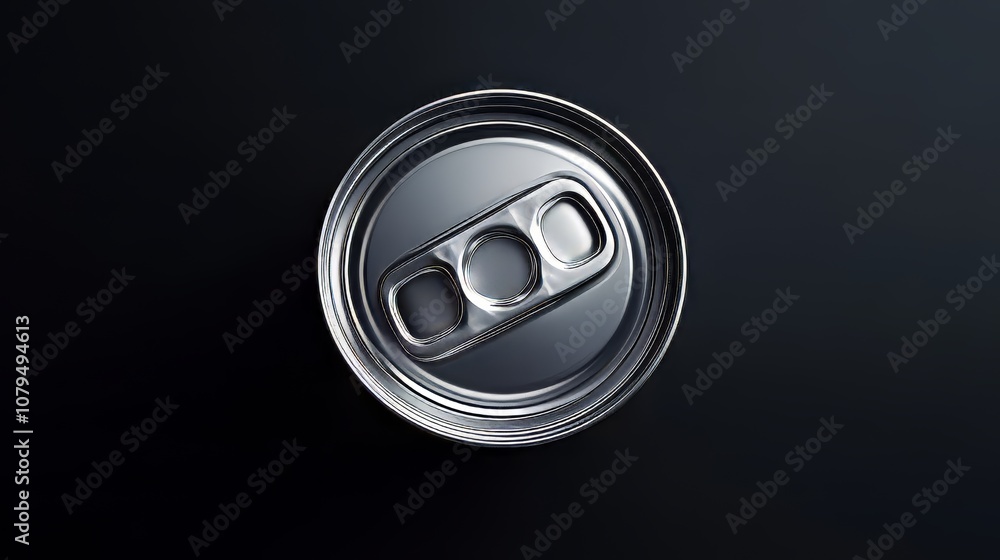 Tin can with pull ring isolated. isolated metal packaging. top view photo. canned food. Ultra realistic. Photorealistic hypermaximalist advertising photography hyper realistic fine detail