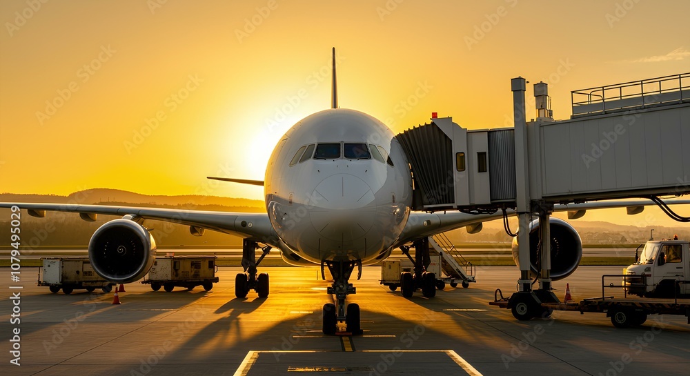 空港の旅客機。夕日|Passenger plane at the airport. Sunset 空港の旅客機。夕日|Passenger plane at the airport. Sunset