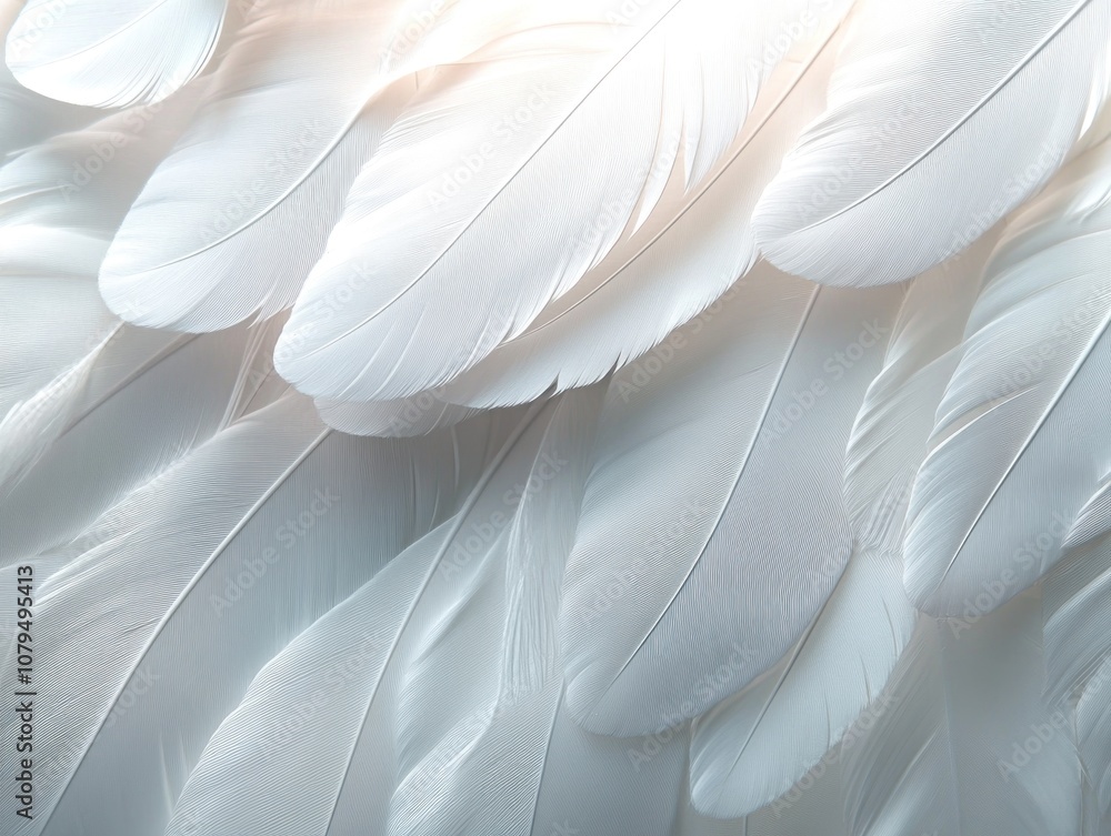 Naklejka premium Soft White Feathers Close Up