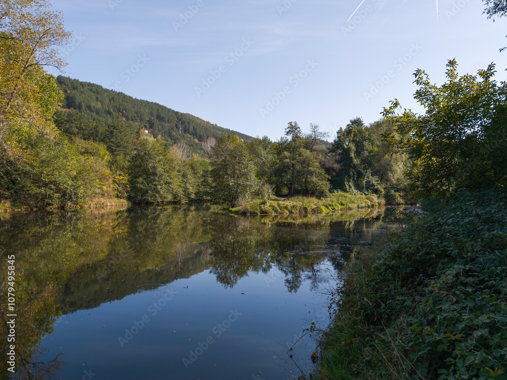 Iskar river near Pancharevo lake, Bulgaria Iskar river near Pancharevo lake, Bulgaria