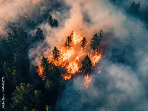 Wallpaper Mural Forest Fire Aerial View Torontodigital.ca