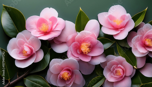 Fresh Bluebell Camellia, background concept on natural background