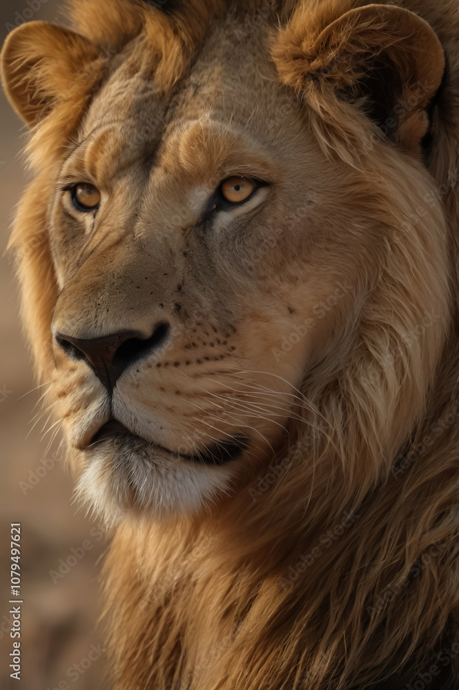 Lion king in natural background . King of jungle Lion king in natural background . King of jungle