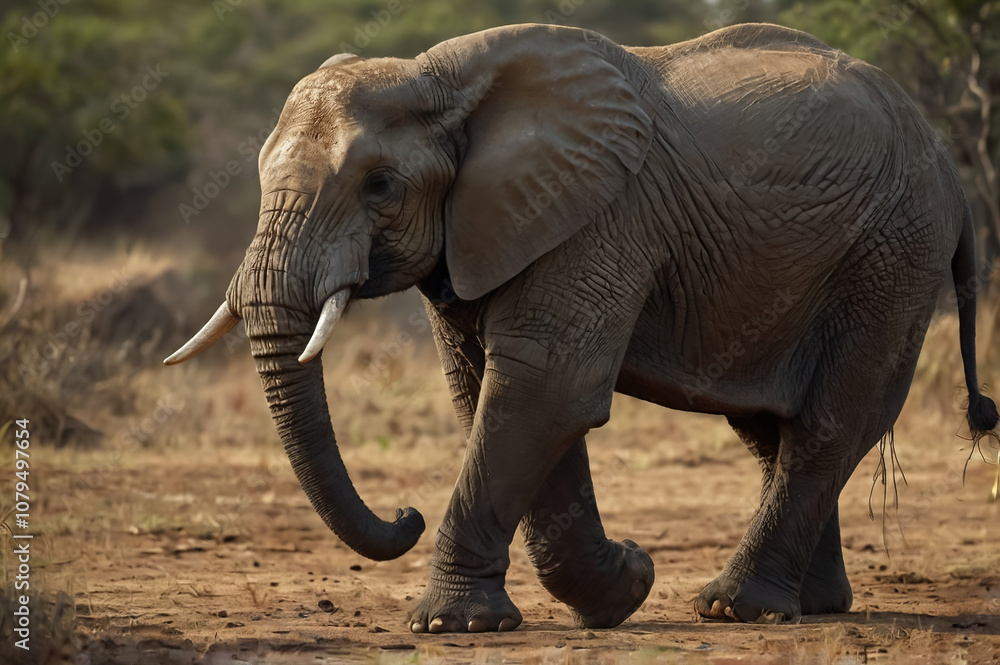 Fototapeta premium African elephant with its tusks. Loxodonta africana