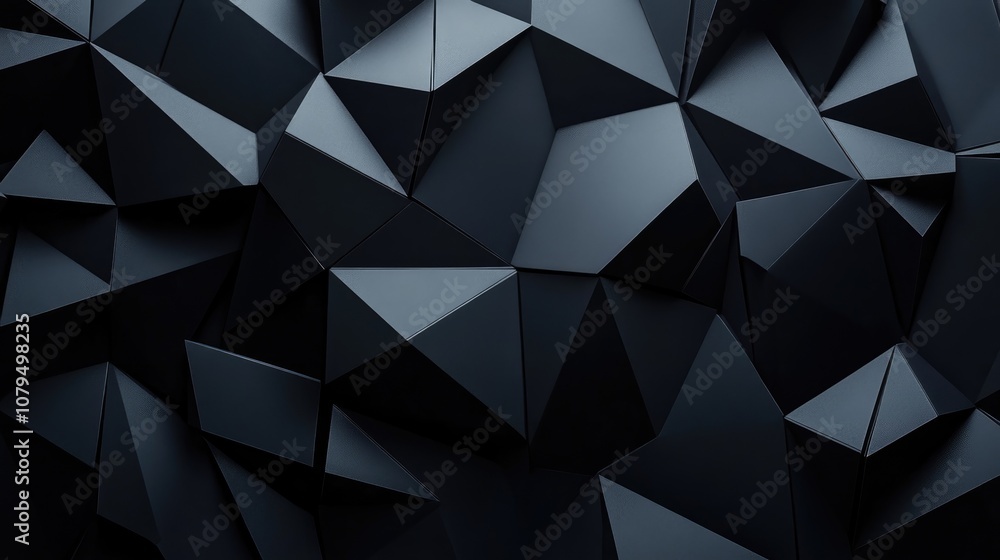 Black Polygonal Surface Featuring Triangular Pyramids on a Contemporary Dark Background Black Polygonal Surface Featuring Triangular Pyramids on a Contemporary Dark Background