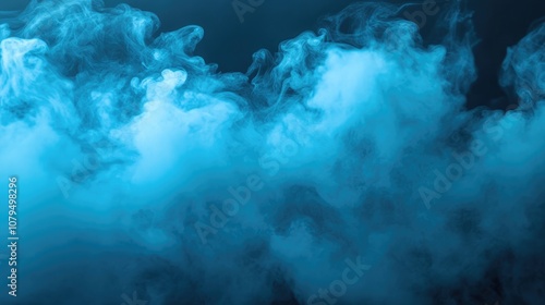 Vibrant blue fog or smoke on a dark backdrop perfect for enhancing your photographs