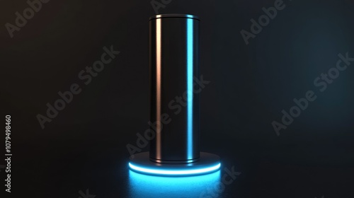 Illuminated Cylinder Display Stand 3D rendering photo