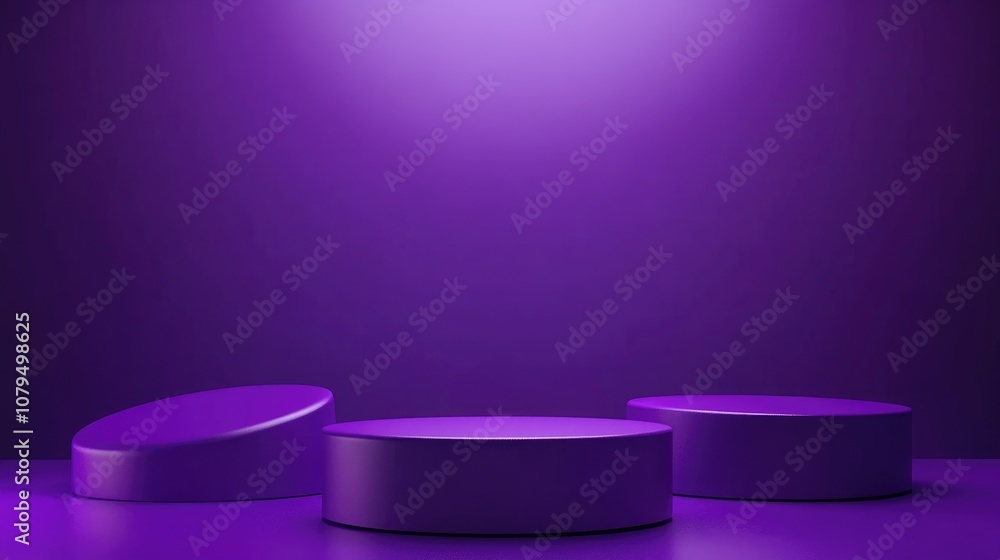 Deep purple podium with a vibrant purple background 3D rendering Deep purple podium with a vibrant purple background 3D rendering
