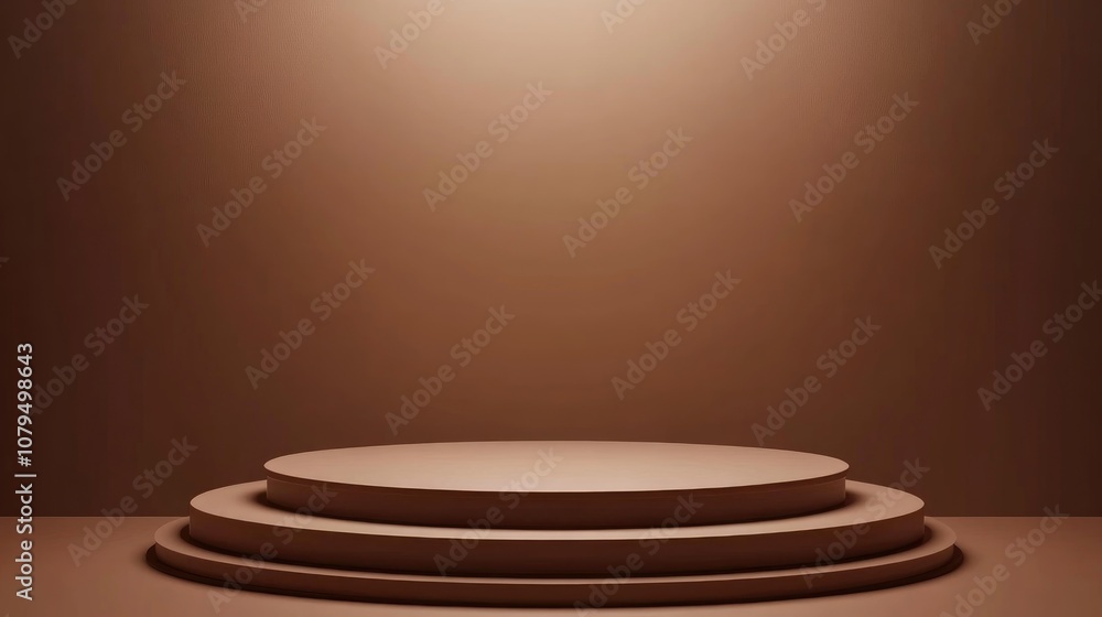 Obraz premium Elegant showcase pedestal with a brown abstract 3D rendered podium background