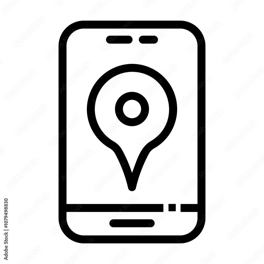 gps tracking Line Icon