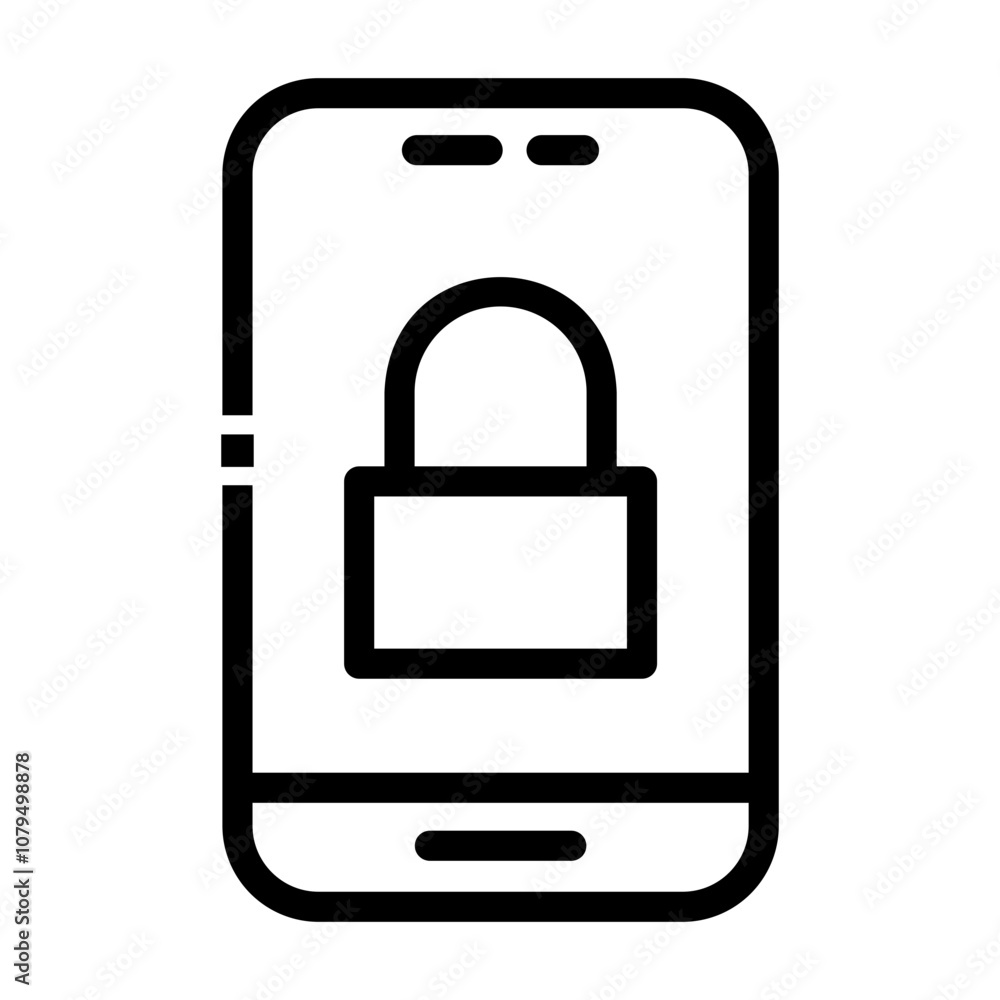 smartphone security Line Icon smartphone security Line Icon