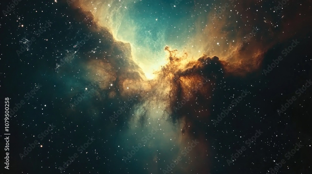 Obraz premium Nebula of stars dust and gas in a distant galaxy