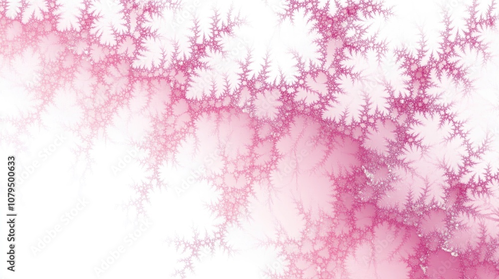 Abstract pink zigzag fractal design on a white backdrop Abstract pink zigzag fractal design on a white backdrop