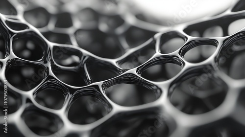 Close up view of carbon nanotubes in a 3D rendered design