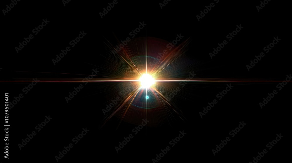 Digital lens flare on a dark backdrop Digital lens flare on a dark backdrop