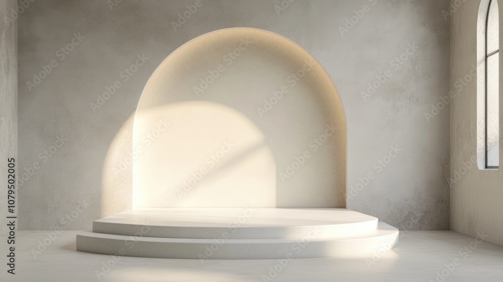 Minimalistic abstract scene designed for a cosmetic or product display podium 3D render