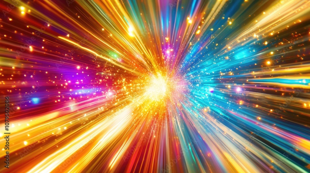 Fototapeta premium Vibrant luminous trails emanating with shimmering energy