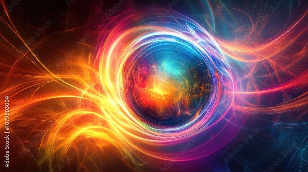 Vibrant abstract backdrop featuring a dynamic frame design Enchanting neon sphere with blurred LED swirls Mystical portal effect with rotating lines and glowing spiral accents Vibrant abstract backdrop featuring a dynamic frame design Enchanting neon sphere with blurred LED swirls Mystical portal effect with rotating lines and glowing spiral accents