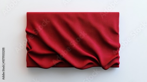 Red fabric covered blank board isolated on a white background 3D rendering