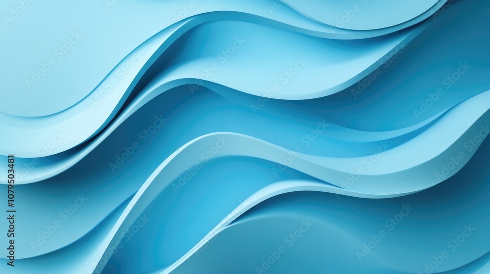 Fototapeta premium 3D cartoon rendering featuring curved lines on a blue gradient background