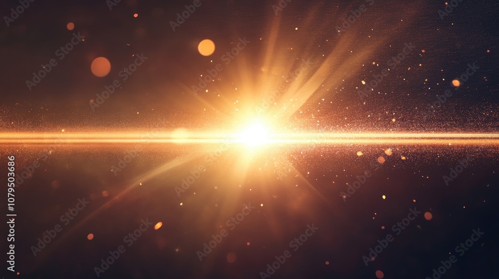 Lens flare effect on a dark background Lens flare effect on a dark background