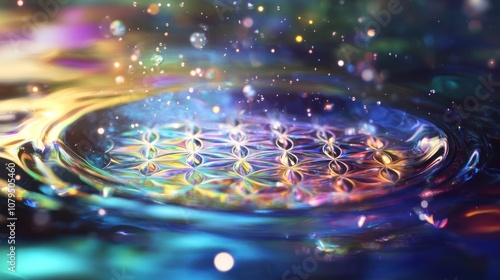 Water Ripples with Flower of Life