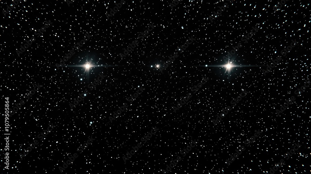 Obraz premium 3D cartoon depiction of black space with three stars