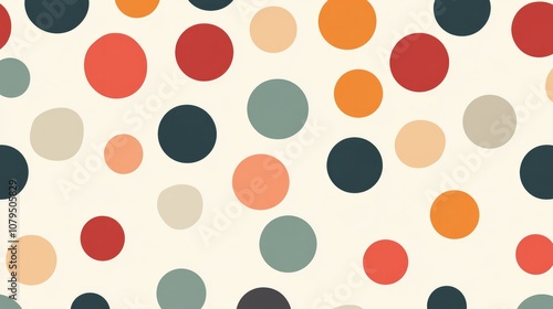 Seamless polka dot pattern design featuring round dots ideal for backgrounds and textile applications