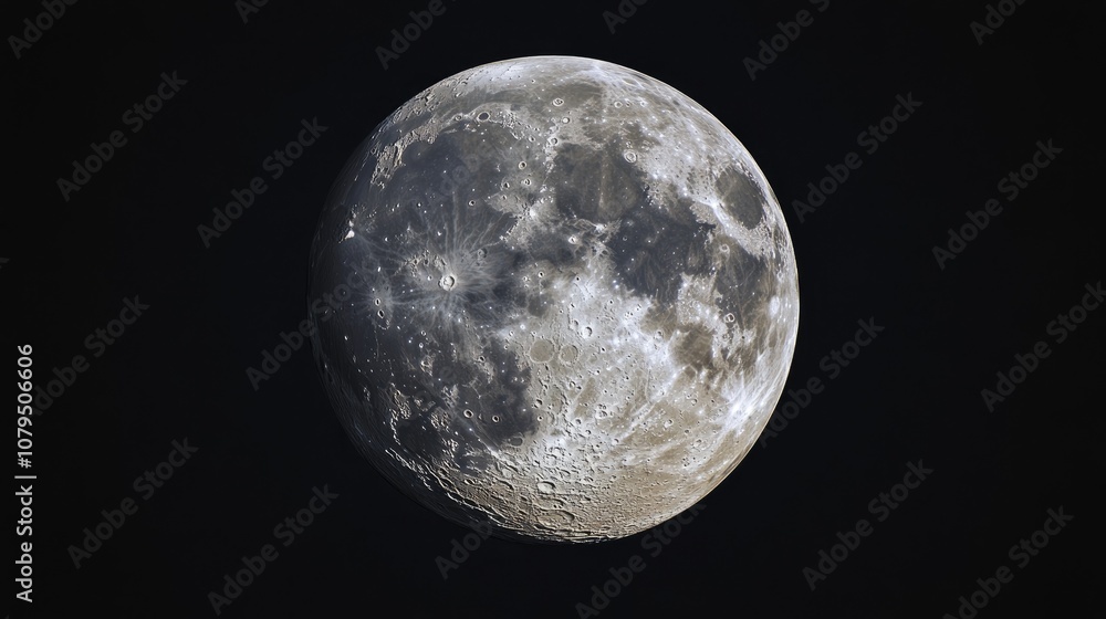 Full Moon Photo in 3D Cartoon Rendering Full Moon Photo in 3D Cartoon Rendering