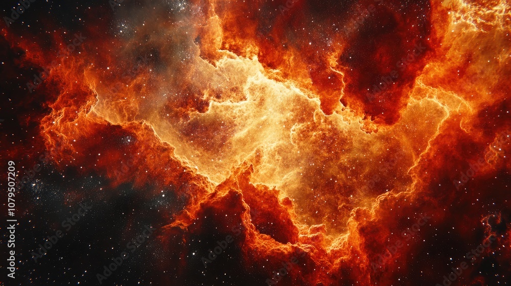 Illustration background of a red nebula in deep space with 3D cartoon rendering Illustration background of a red nebula in deep space with 3D cartoon rendering