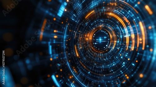 Wallpaper Mural Digital abstract technology background featuring a 2D illustration Torontodigital.ca