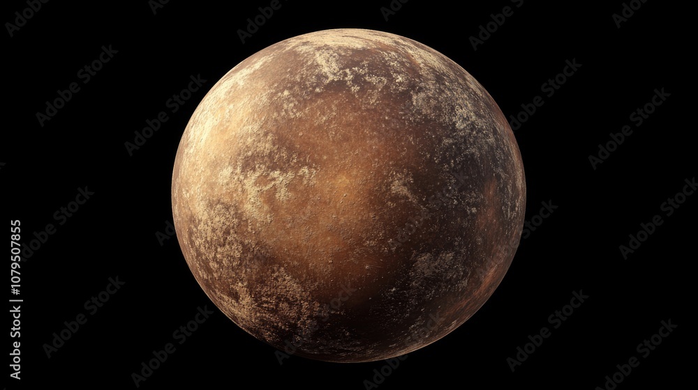Fototapeta premium Cartoon rendering in 3D of Mercury or an exoplanet