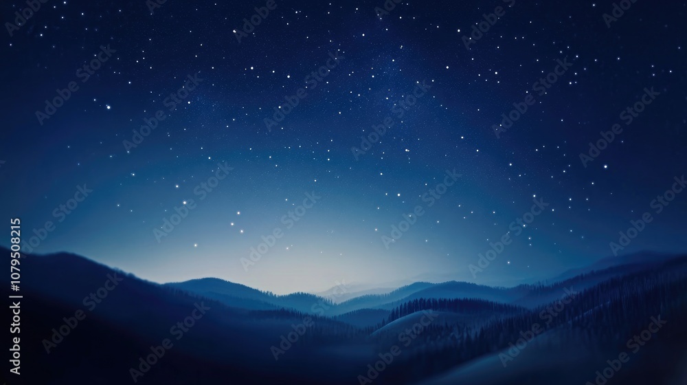 Abstract blur focus of a beautiful night sky featuring the Milky Way Galaxy over a mountain landscape The image contains a certain grain or noise and exhibits a soft focus Abstract blur focus of a beautiful night sky featuring the Milky Way Galaxy over a mountain landscape The image contains a certain grain or noise and exhibits a soft focus
