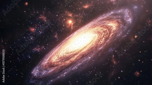 Galaxy and nebula in 3D cartoon rendering