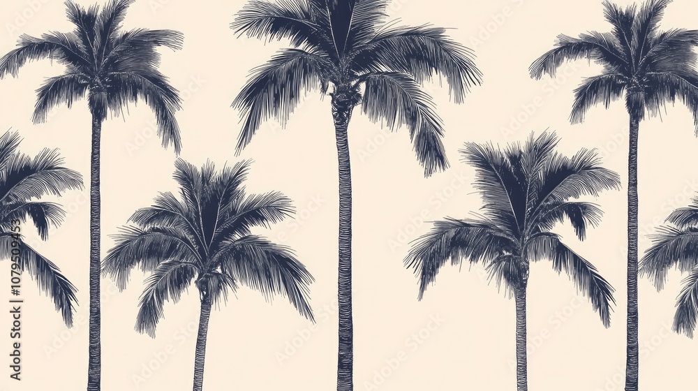 Stylish palm trees seamless pattern featuring decorative date palms ideal for fashion design textiles wallpaper and wrapping options