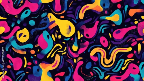 Wallpaper Mural Endless abstract seamless pattern with intricate shapes and vibrant colors perfect for background design textile printing graphic arts Torontodigital.ca