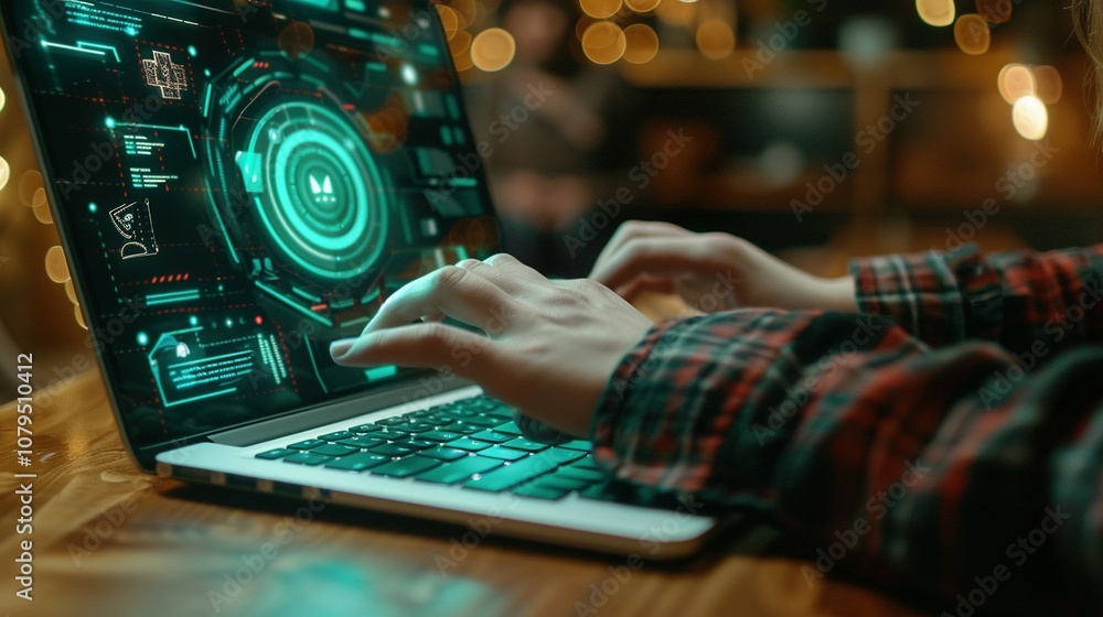 Typing with Caution: Holographic Warning Symbols Indicating Cybersecurity Risks in the Office Typing with Caution: Holographic Warning Symbols Indicating Cybersecurity Risks in the Office