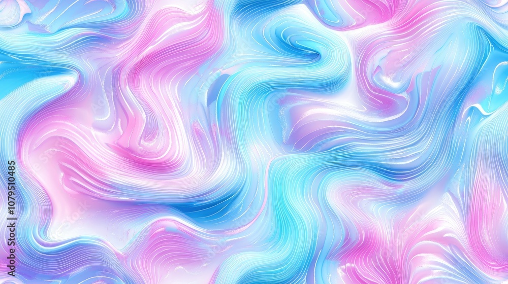 Obraz premium Ice cream texture concept featuring a kaleidoscopic background and wave shaped patterns showcasing modern digital woven lines