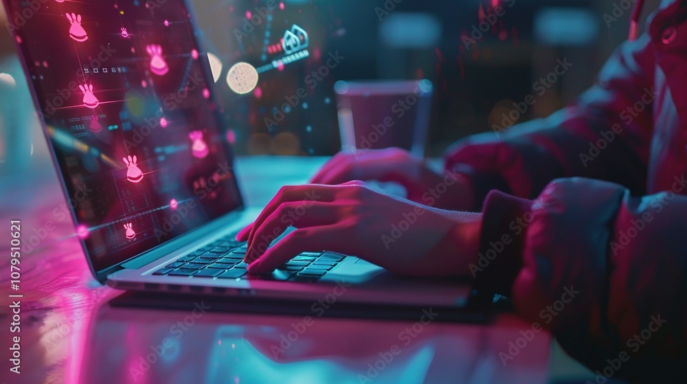 Typing with Caution: Holographic Warning Symbols Indicating Cybersecurity Risks in the Office Typing with Caution: Holographic Warning Symbols Indicating Cybersecurity Risks in the Office