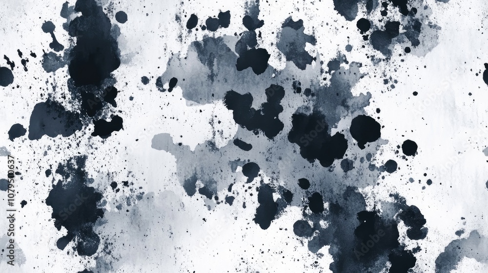 Fototapeta premium Seamless Spot Texture with Wash Dot Geometric Watercolor Shibori Blot Tie Dye Aquarelle Color Splotch Colorful Abstract Dot Splatter Black Art Stain Gray Tie Dye Grunge Seamless Gray Tie Dye Strok