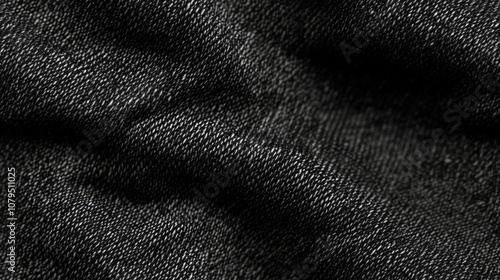 Close Up of Black Denim Fabric Texture or Jean Pattern Background