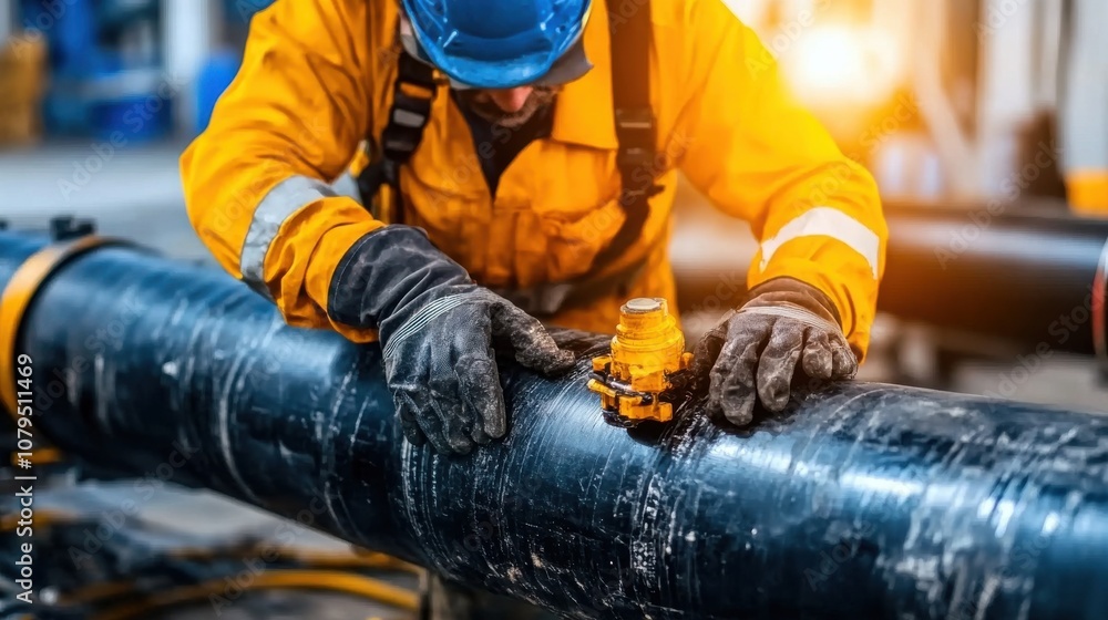 Offshore engineer conducts thorough evaluation of pipeline stability standards to ensure safety and compliance in harsh environments