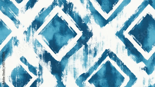 White Graffiti Textures Seamless Shibori Pattern Tribal Motifs Mint 80s Geometric Shapes Indigo Grunge Watercolor Background Oriental Patterns