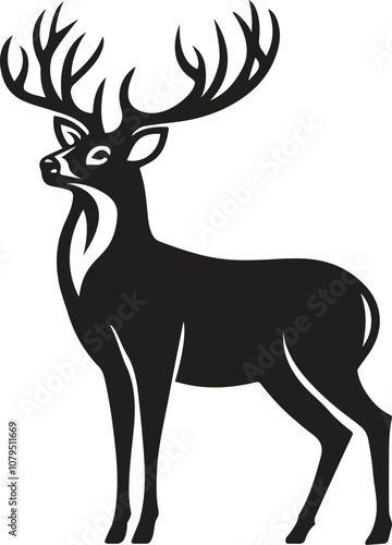 Whitetail deer vector silhouette artwork