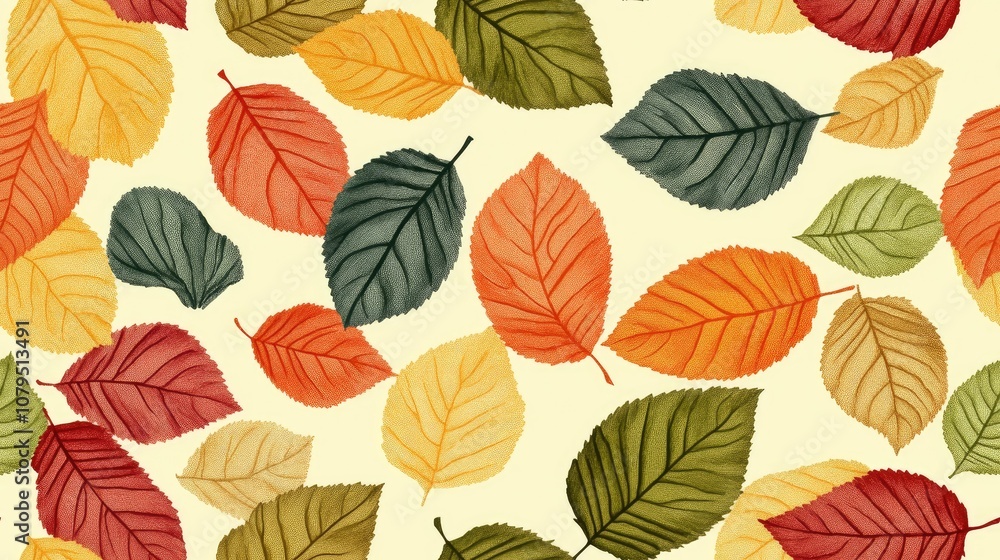 Seamless leaf pattern design Seamless leaf pattern design