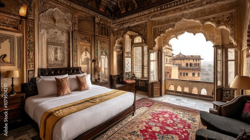 Elegant Heritage Hotel Room with Traditional Decor